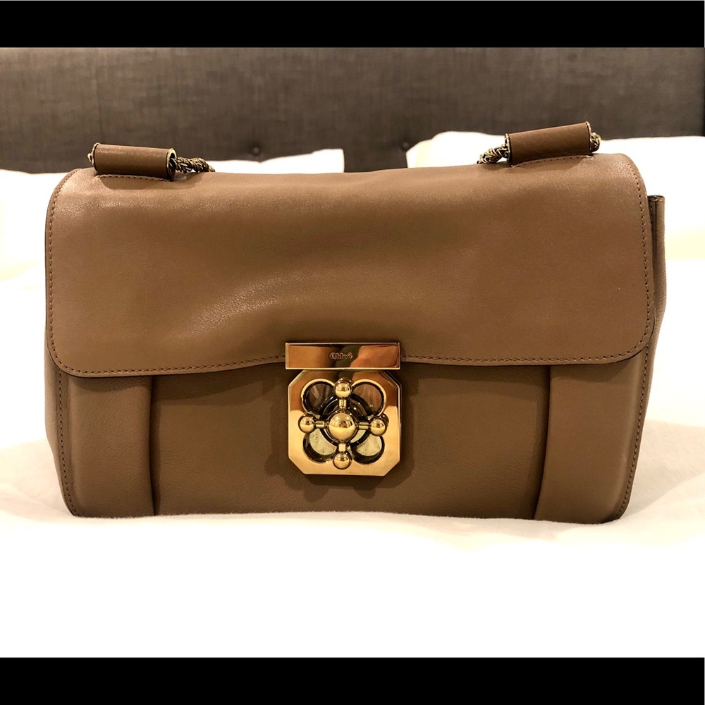 Chloe Elsie Purse Bag Handbag Medium in Nut Color